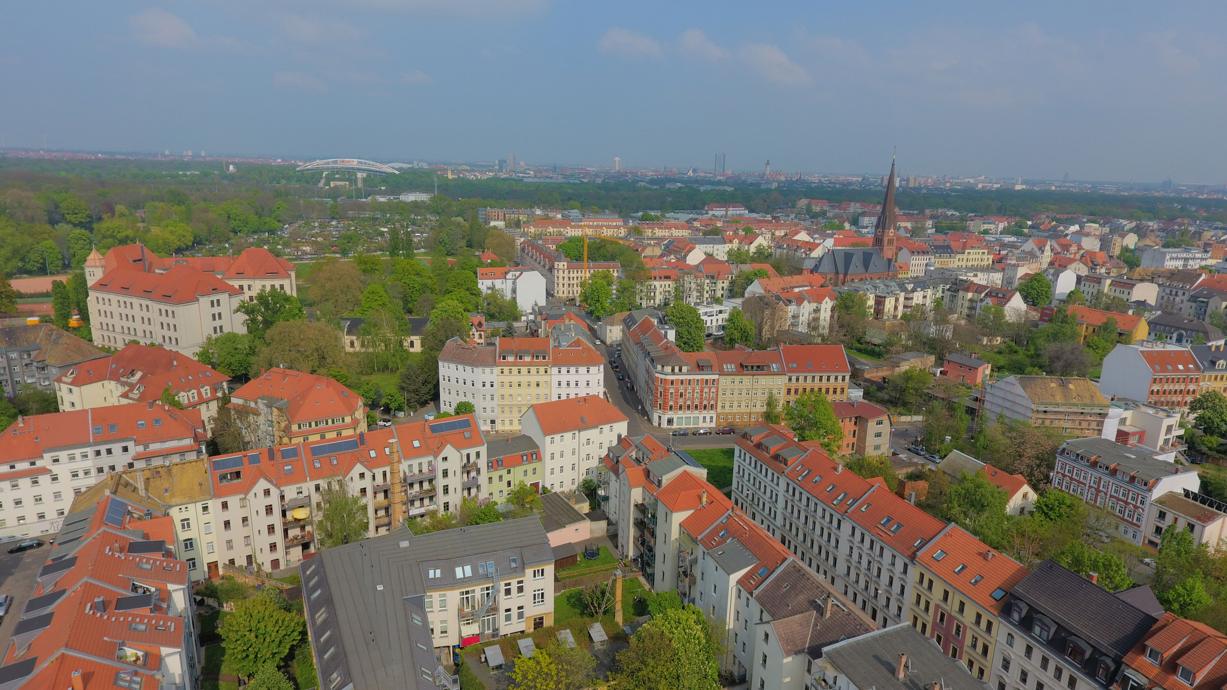 Ferienwohnung Leipzig: Blick von den Apartments über Leipzig blick über Leipzig